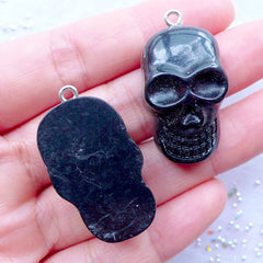 Skull Resin Charms, Spooky Halloween Cabochons with Eye Pin, Kawaii, MiniatureSweet, Kawaii Resin Crafts, Decoden Cabochons Supplies