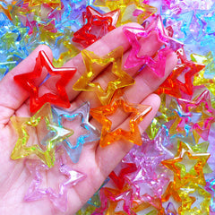 250pcs 10 Colors Mixed Color Star Shape Beads Acrylic Star Charming Beads  AB Star Beads for Bracelets Making Craft Jewelry Making
