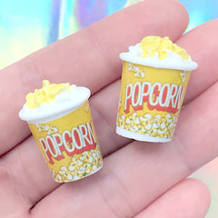Popcorn Cup Charms | Mini Food Craft | Miniature Food Jewellery Making (2  pcs / 35mm x 34mm)