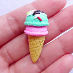 Bunny Ice Cream Cabochons, Sweets Deco, Dollhouse Ice Cream, Kawaii, MiniatureSweet, Kawaii Resin Crafts, Decoden Cabochons Supplies