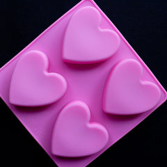Heart Silicone Soap Mold 6 Cavities Hearts Soap Mold Silicone