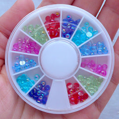 Assorted Half Pearl in AB Pastel Colors, ABS Pearl Wheel