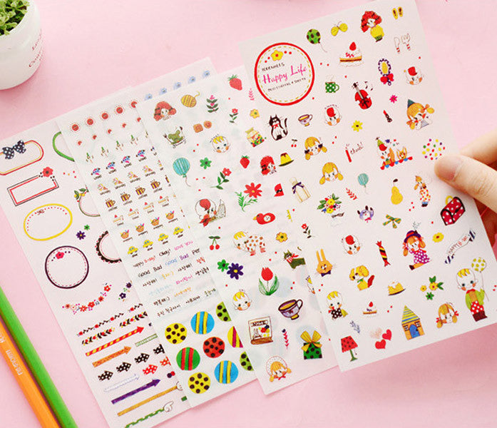 Kawaii Life Decorative Stickers, Cute Stickers, Planner Stickers