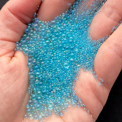 Deep Blue Water Bubble Beads | Iridescent Water Droplet | Fake Water Drops  | Micro Beads | Resin Inclusions (AB Dark Blue / 1mm to 3mm / 5g)
