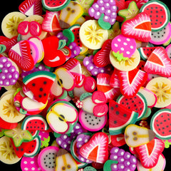 Assorted Miniature Fruit Polymer Clay Slices (Big & Thick)