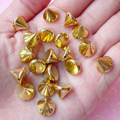 CLEARANCE Rivet / SILVER Pyramid Rivet Studs Flatback Square Rivet w/ Hole  10mm (20pcs) Spikes Beads Charms Sewing Pendants Bracelet RT37