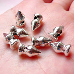 Elephant Beads (3pcs) (14mm x 19mm / Tibetan Silver / 2 Sided) Animal, MiniatureSweet, Kawaii Resin Crafts, Decoden Cabochons Supplies