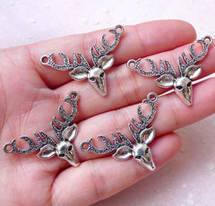 Clearance Heart Charms w/ Flower (5pcs) (11mm x 14mm / Tibetan Silver) Valentines Pendant Bracelet Earrings Zipper Pulls Bookmarks Keychains CHM527