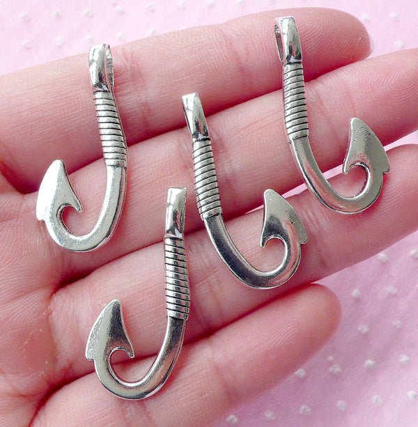 Stainless Steel Silver Fishhook Necklace for Men
