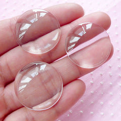 Transparent Glass Cabochons, Clear Dome Cabochon for Cameo Photo Pendant  Jewelry Making, Clear, 15.5~16x4~5mm