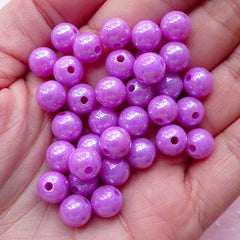 Kawaii Bubblegum Beads | 12mm Crackle Round Beads | Plastic Cracked Beads |  Acrylic Gum Ball Beads | Cute Beads | Chunky Necklace & Bracelet Making