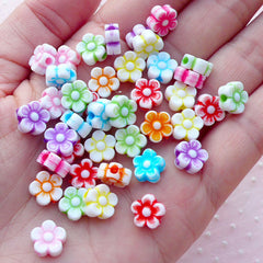 Flower Polymer Clay Beads Mix / Assorted Beads (8mm / Round / Floral /  20pcs by Random) Jewelry Necklace Bracelet Keyring Charm Making F107