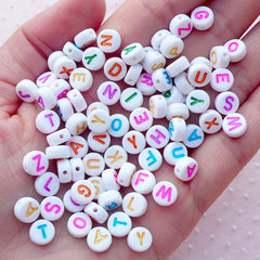 Cube Number Beads Black White Beads Large Hole Beads Assorted Beads Set  White Number Beads BULK 50pcs 7mm 