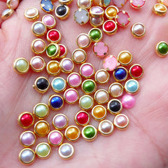 Small Faceted Rondelle Beads Round Spacer (30pcs / 5mm x 4mm / Tibetan, MiniatureSweet, Kawaii Resin Crafts, Decoden Cabochons Supplies