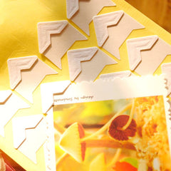 Gold Photo Corners Sticker (1 Sheet / 24pcs) Self Adhesive